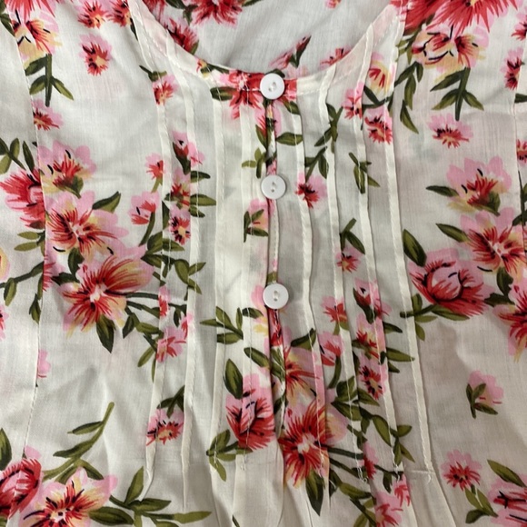 Suzanne Betro 1x NWT floral tunic white floral - Picture 3 of 6